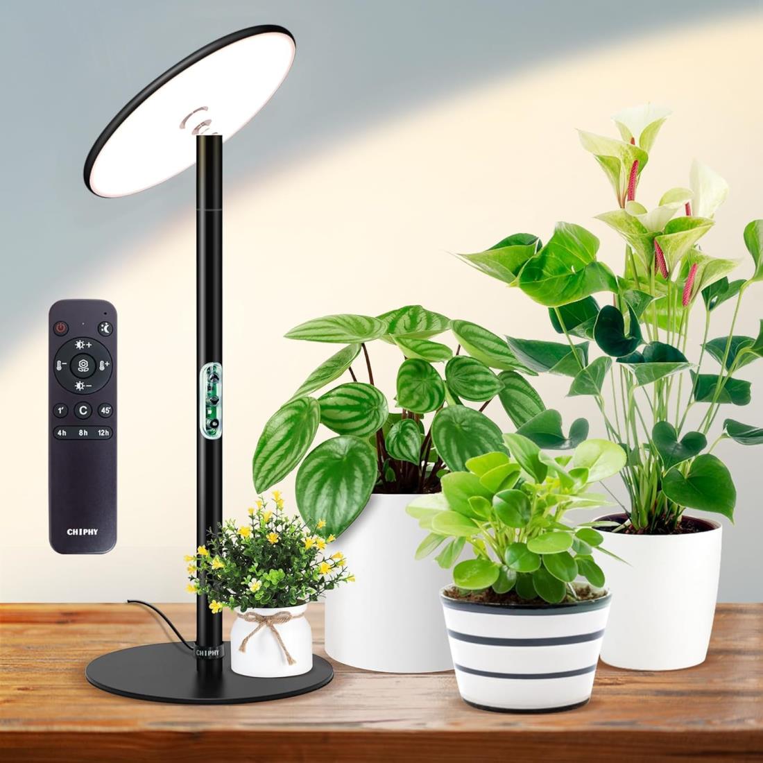 chiphy 植物育成ライト植物成長ライトled 室内植物栽培 高さ調節可能 屋内園芸 水生植物栽培 大/小型植物用… (77.5cm タイマー付き)