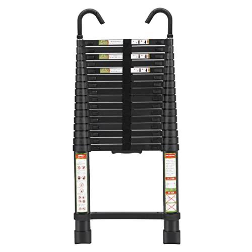 RIKADE 伸縮掛けはしご 耐荷重150kg 軽さ 持ち運び分かりやすい 折り畳み 伸縮掛けはしご 多役立つこと軽銀掛けはしご 自動小銃鍵を掛ける 横すべり式 伸縮自在 掛けはしご 室内屋外両用 横すべり式 引っかかり付き添い人（黒いこと.6.2ｍ）