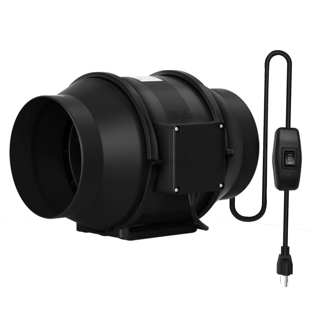 Sidvkut ダクトファン 150mm ダクト用換気扇 強力 大風量 中間取付タイプ 中間取付形ダクトファン ABS製 高低速スイッチ付き 塗装ブース用 焼肉用 家庭用 業務用 吊り下げ、床置兼用