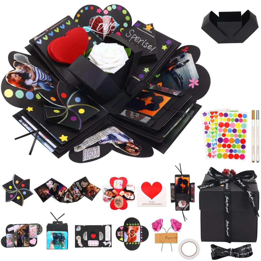 PARNIXS ゴム製スパイダーいたずらボックス 手作り木製サプライズボックス しい実用的なサプライズジョークボックス (1-pcs) | PARNIXS ゴム製スパイダーいたずらボックス 手作り木製