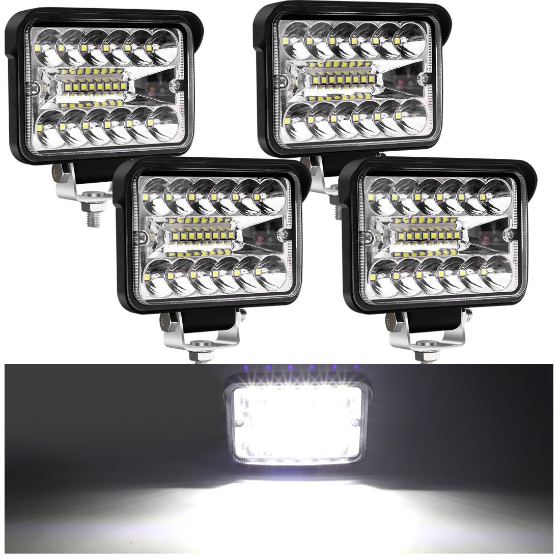 Aoling 作業灯 led 12V24V ワークライト 車 防水 LED ワークライト 小型 作業灯 led 12v led ワークライト 爆光 作業ライト 照明 補助ライト 前照灯 車外灯 除雪機 作業機械 農業機械 ホワイト 4個