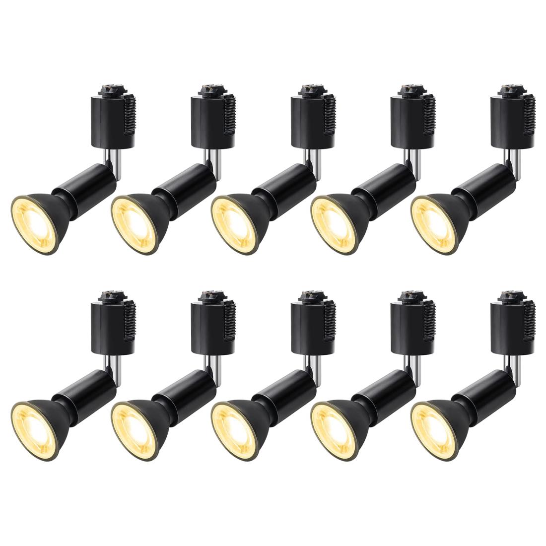 DiCUNO 導管軌跡用注目の的 E11口金 LED白熱電球付き添い人 60W形好いかげんに 白熱電球色 LED注目の的 6W ライティングバー用注目の的 導管軌跡用手道具 高明快さ 2700K 広角 非調光 黒いこと 10個入
