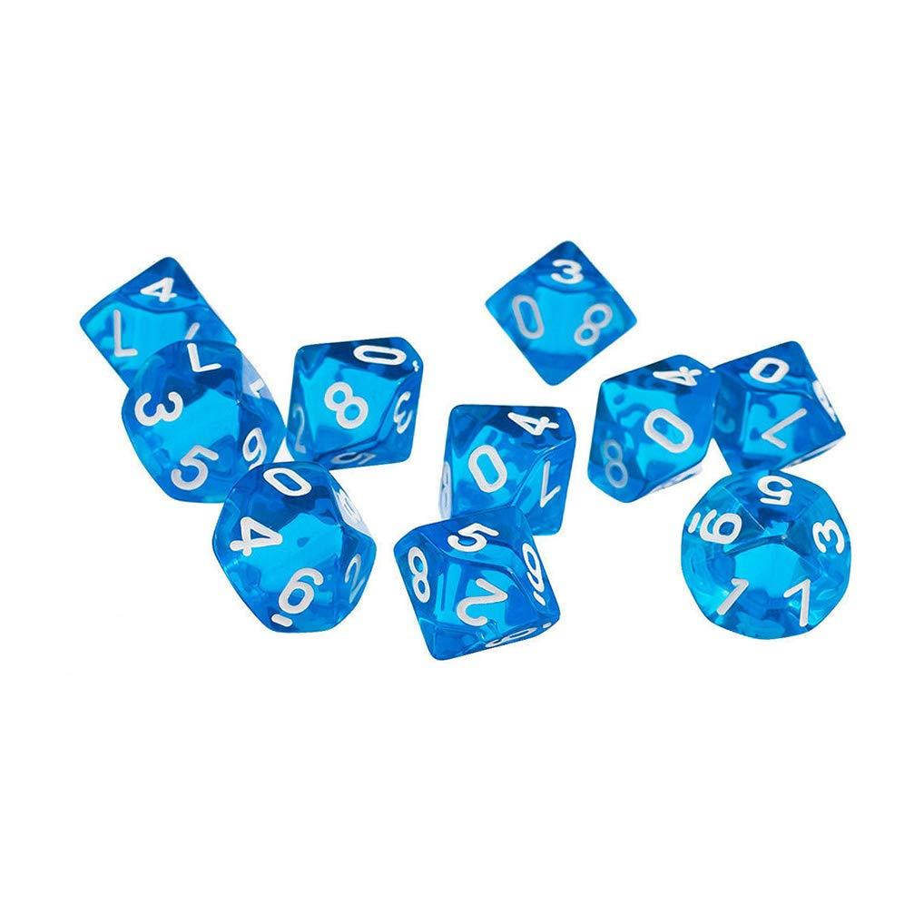Yourandoll 60 Pièces Dés Polyédriques D10 (0-9) Dés de Jeu de dés pour DND Dice RPG MTG Table Jeux