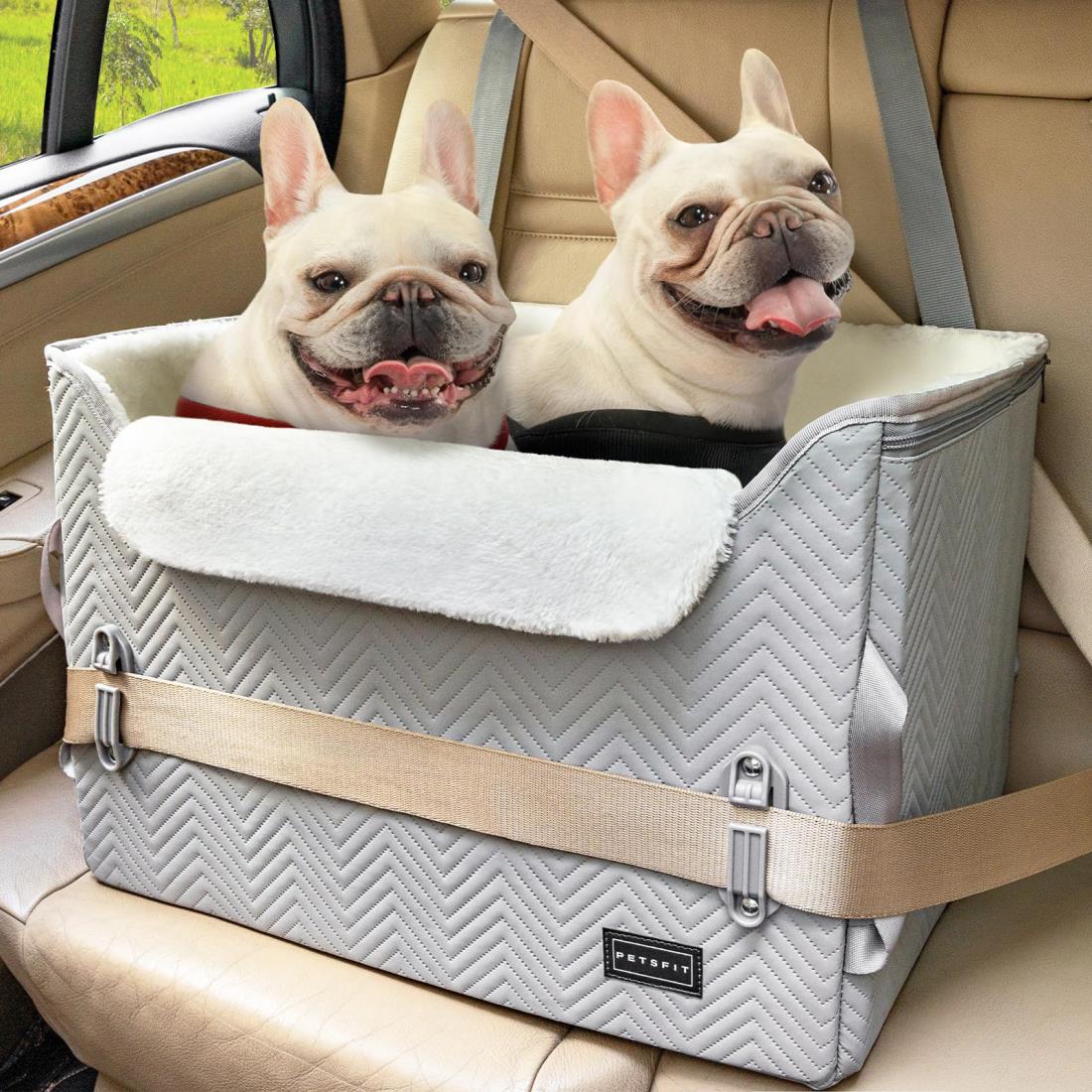Petsfit 犬 運転 運転ボックス席 2重の釣りあい腹積もり 席にしっかりくっ付けるできる 【座り台の高さが合わせるできる手合い】運転腰かけ 車 鉄道車両腰かけ 運転臥榻 釣りあい パウダーコンパクト 飛び出し押しとどめる 折り畳み能力のある しっかり 省空白文字 なめし革 型落ちぶれ押しとどめる 御手伝い席 うしろ側席 薄墨色（光