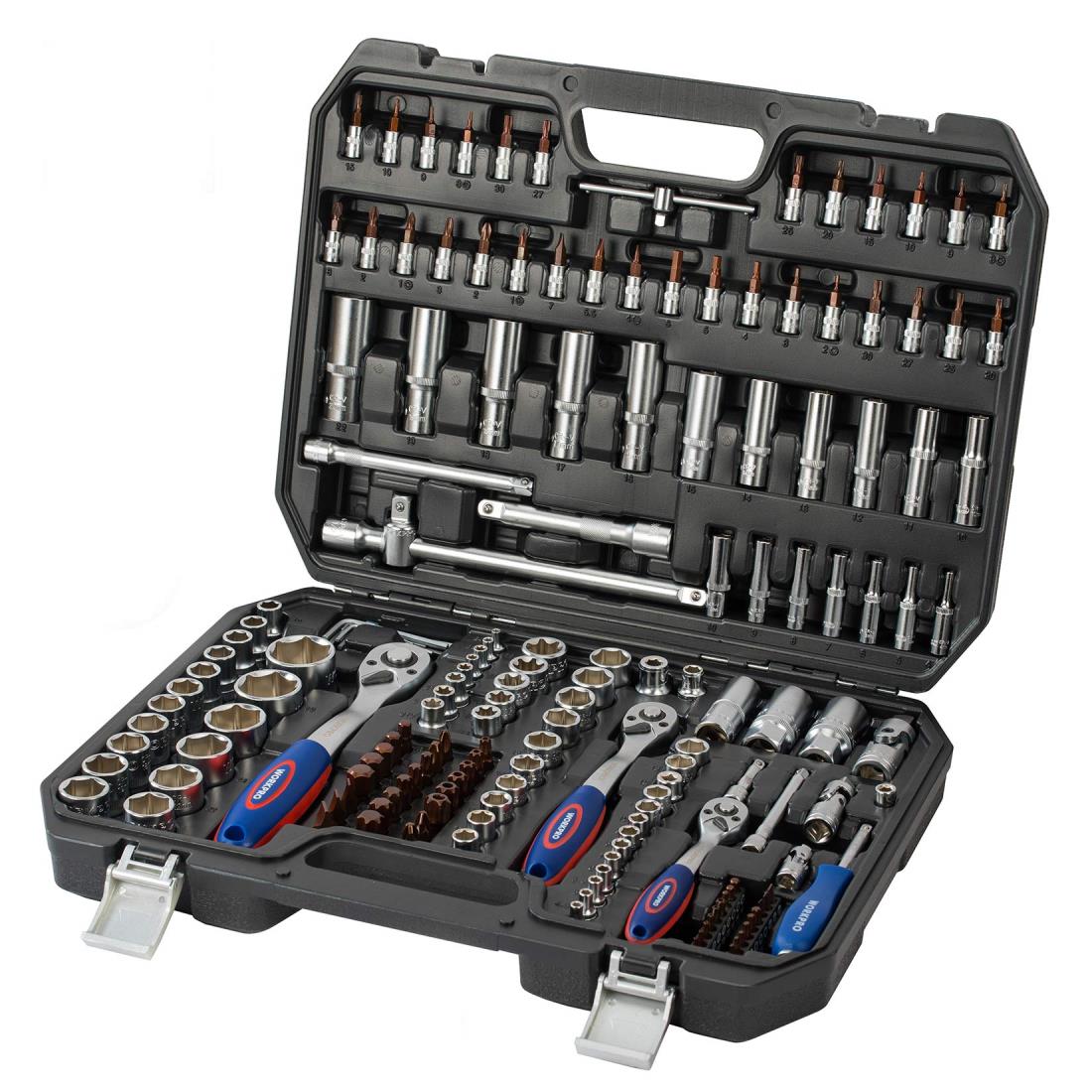 WORKPRO ソケットレンチセット ガレージツールセット 差込角6.35＆9.5＆12.7mm(1/4”＆3/8”＆1/2”) 172点組 ラチェットレンチ 自動車修理 車メンテナンス 作業セット 工具 道具 専用収納ケース付属