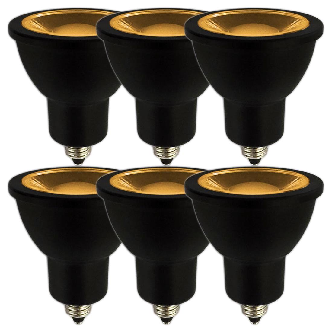 FWAYTECH led電球 e11口金 電球色 ブラック 調光器対応 6W ハロゲンランプ50W～60W相当 ダクトレール用LEDスポットライト 中角30度 密閉器具対応 (電球色相当(2700K), 本体黒 E11口金 調光(6個))