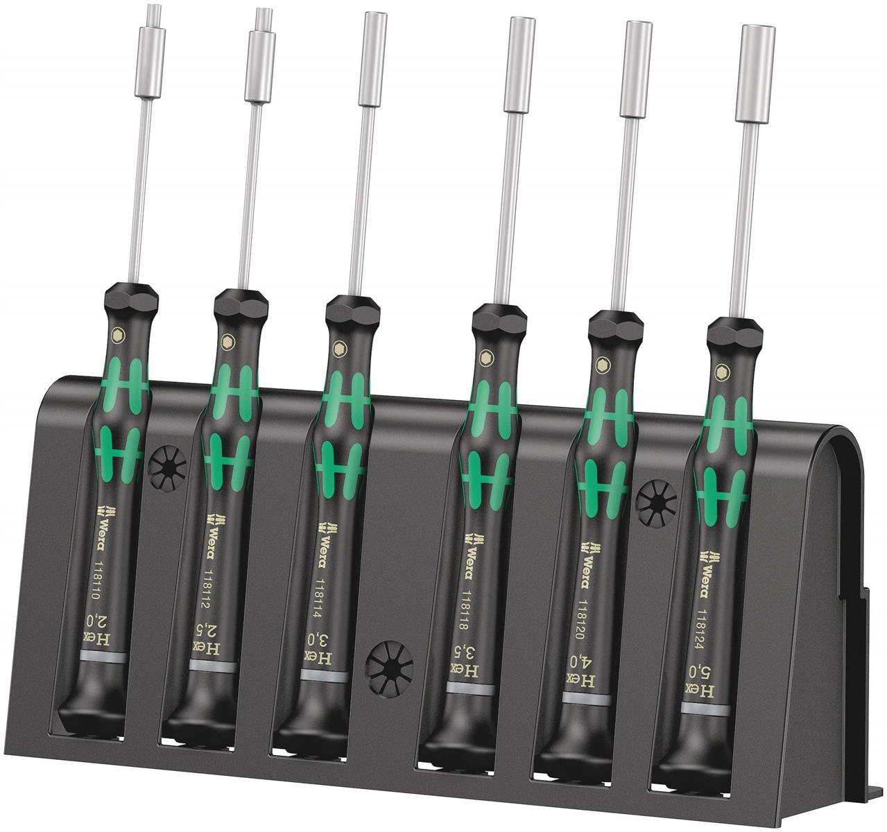 Wera(ヴェラ) 05118158001 | 2069/6 精密ナットドライバーセット6本組 ラック付き, 6点