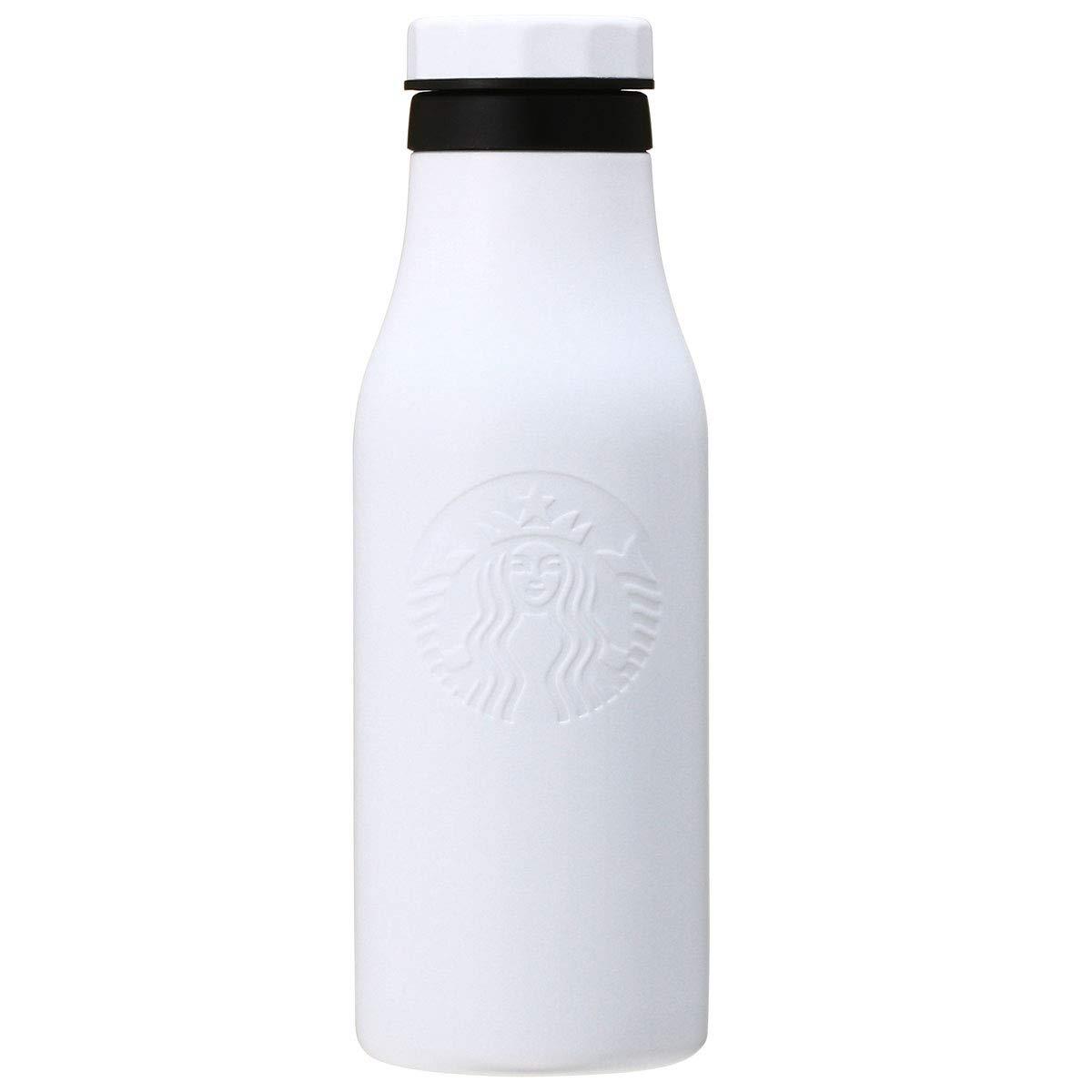 STARBUCKS スターバックス スタバ ステンレス ロゴボトル マット ブラック ホワイト 473ml タンブラー 食器 アジア 黒 白 エンボス加工 型押し グランデ シンプル ロゴ セイレン 女神 水筒 真空二重構造画像