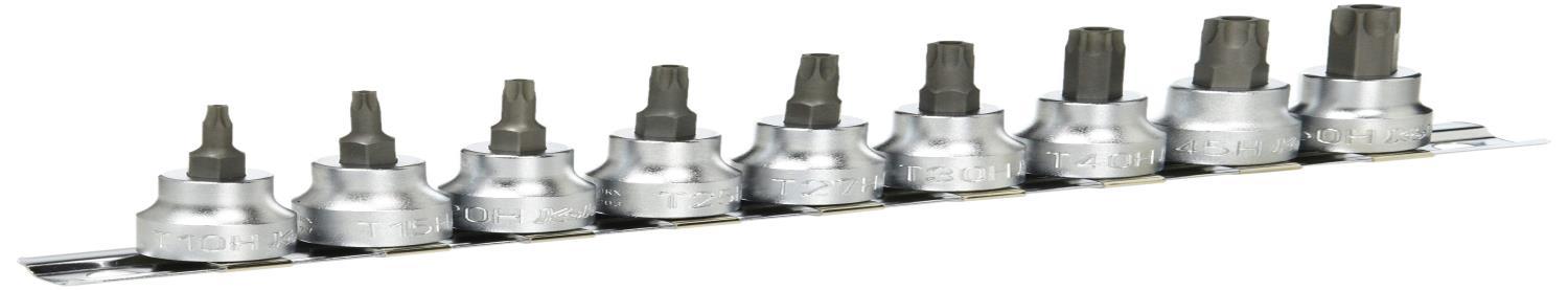 コーケン 3/8(9.5mm)SQ. イジリ止めトルクスビットソケットレールセット 全長50mm 9ヶ組 RS3025/9-HOLE