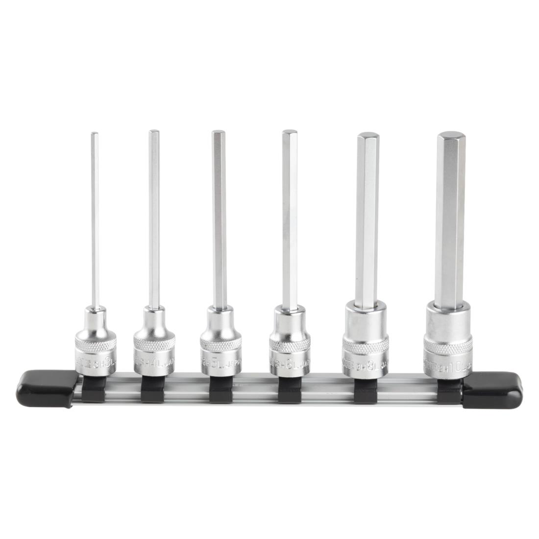 トネ(TONE) ロングヘキサゴンソケットセット(ホルダー付) HH306L 差込角9.5mm(3/8”) 内容6点