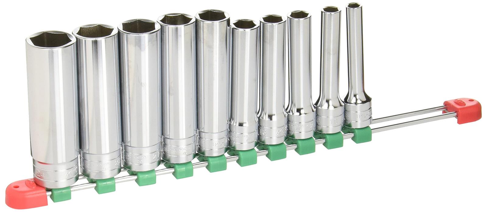 京都機械工具(KTC) 12.7mm (1/2インチ) ディープソケット セット 10個組 TB4L10E