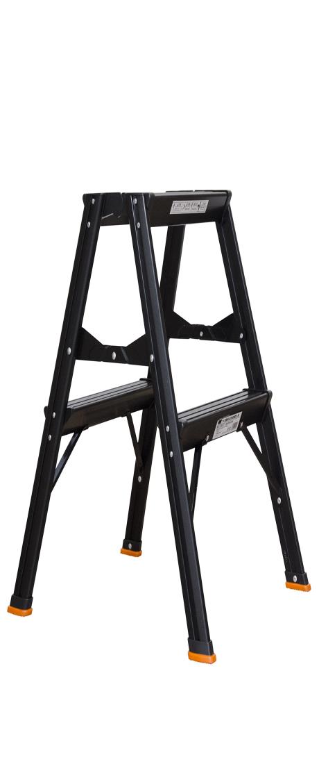 TRUSCO(トラスコ) 軽銀製踏台 2段 高甚だしい型 黒 TSAF-2-BK