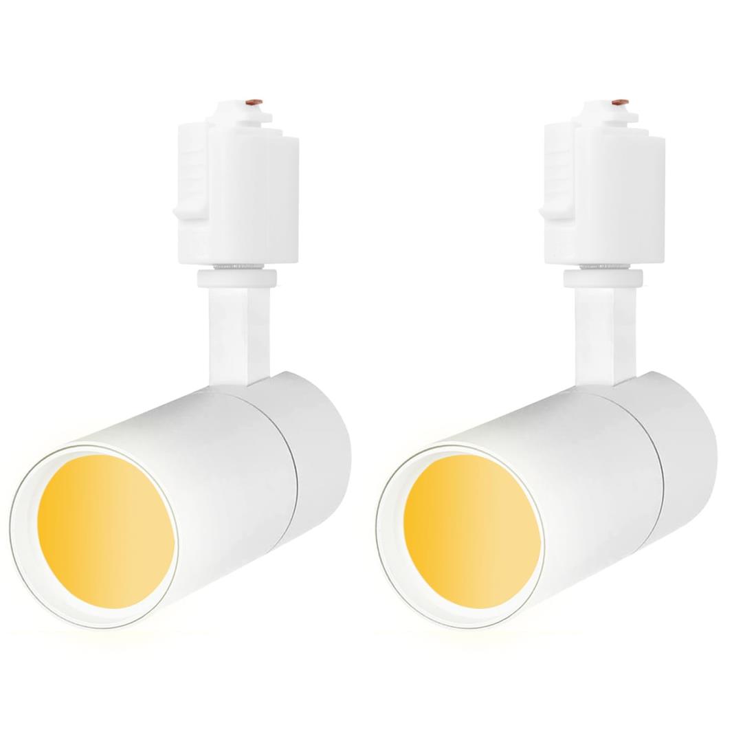 ライティングレール用スポットライト電球色100W相当 消費電力10W 大光量1000LM,照射角度調節可能 一般家庭照明/演出照明/商業施設/店舗・商品展示用照明 （白い 2個セット）