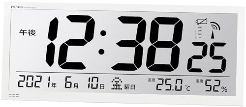 MAG(マグ) 掛け時計 業務用 電波時計 デジタル 大型 グランタイム 時報付き 置き掛け兼用 ホワイト W-780WH-Z 送料無料