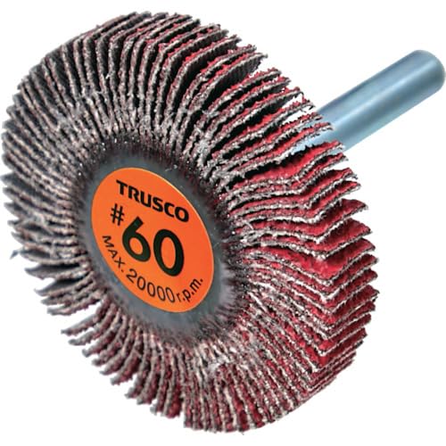 ＴＲＵＳＣＯ セラミックフラップホイール 軸径６ｍｍ ＃６０ 外径５０×幅１０×軸長４０ （５個入） TCF5010-CE-60 送料無料