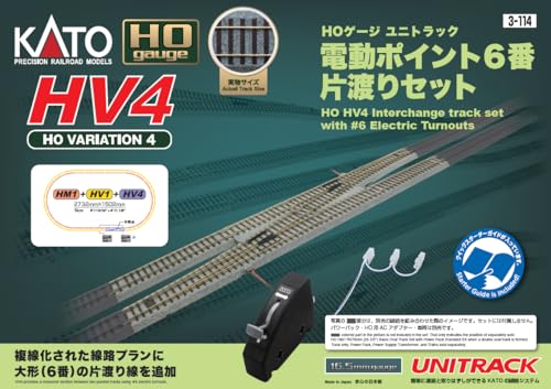 KATO HOゲージ HV4 HOユニ貨物自動車 電動尖んがり6番 片交通システム書き割り 鉄道線路ひな型 軌跡書き割り 3-114 貨物輸送無料