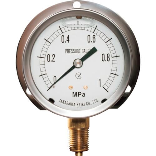 高島 グリセリン入圧力計 B枠立型・φ60 圧力レンジ0.0~4MPa G1/4【 】 1313140 送料無料
