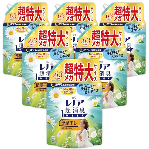 Lenor レノア 超消臭1WEEK 柔軟剤 部屋干し おひさまの香り 詰め替え 2060mL×6袋 [大容量] [ケース品] 送料無料