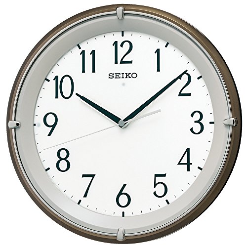 セイコークロック(Seiko Clock) 掛け時計 自動点灯 電波 アナログ 夜でも見える 茶 メタリック KX203B 送料無料
