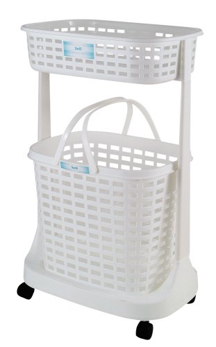 パール金属 ランドリー バスケット ラック 2段 キャスター付 洗濯カゴ 収納 ベルフィ H-6985 送料無料