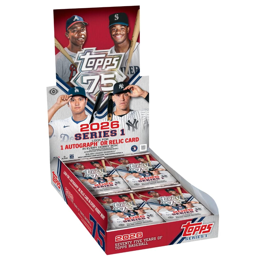 2026 Topps Baseball Series 1 ホビーボックス - 75周年記念 - 各ボックスにサインまたは遺物カード1枚。｜shop fuu