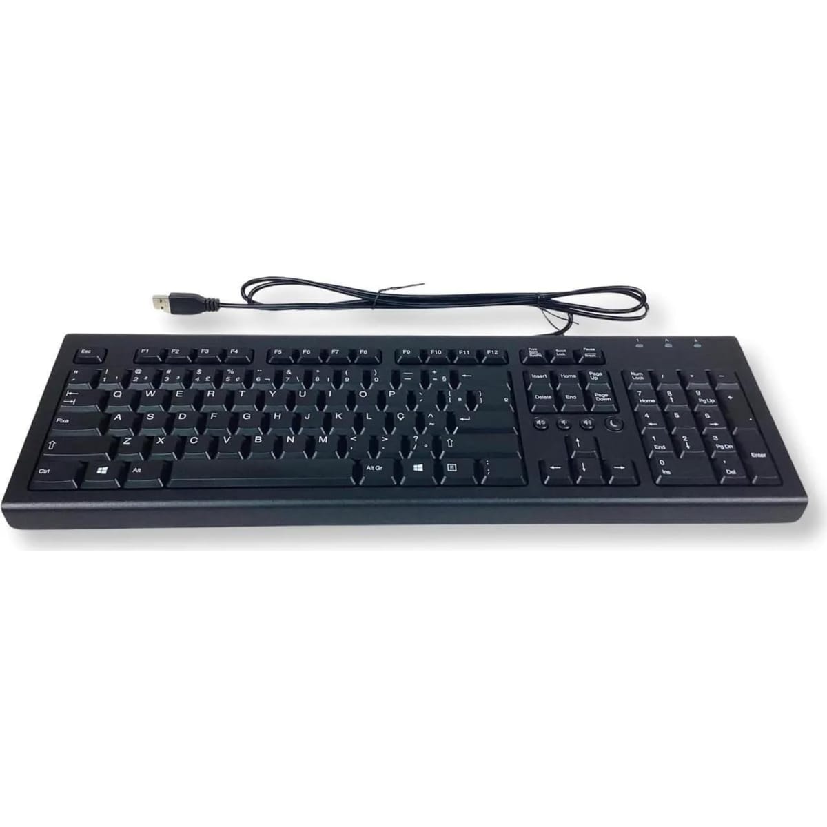 HP PR1101U USB 有線デスクトップキーボード &ndash; QWERTY / ABNT2 ブラジルレイアウト &ndash; フルサイズ プラグアンドプレイ Windows&Mac有線マルチメディアキーボード対応 697737-202 505130-121｜shop fuu