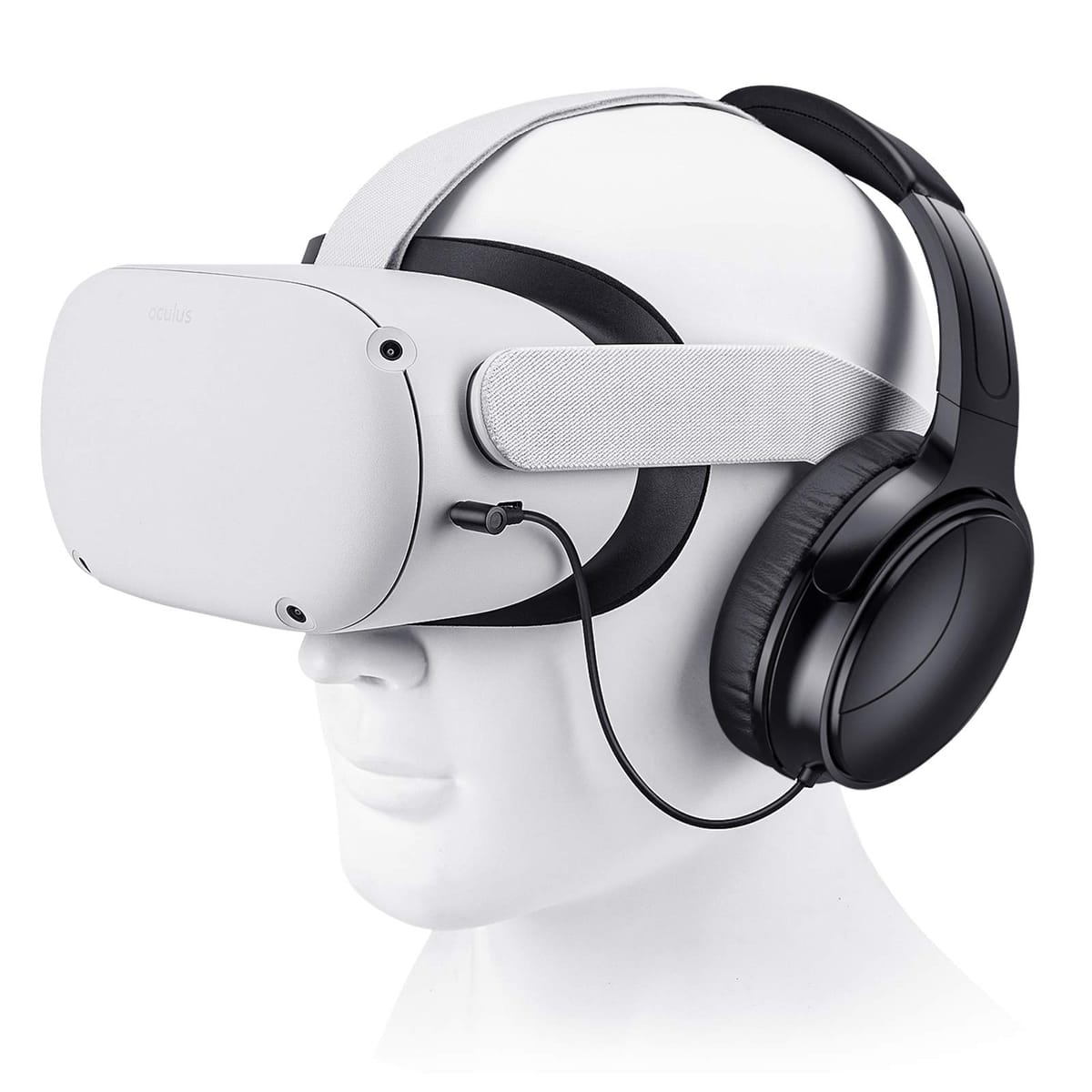 SARLAR VRゲーミングヘッドフォン Oculus Quest 2頭顱書き割り用 VRにじみ出るを跳ねあがり カスタム長さ有線テレビ 至適化されたゲームオーディオドライバー メモリープロテインイヤーパッド ノイズアイソレーション 余分の物の付属物