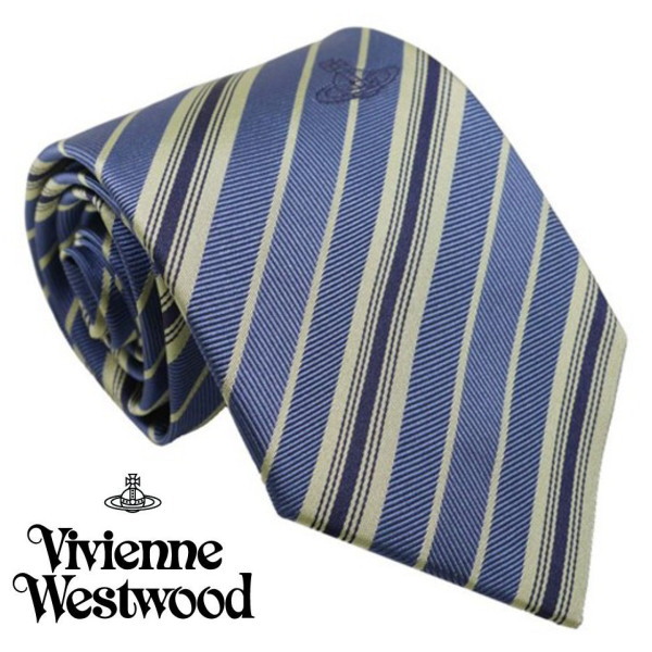 楽天市場】ヴィヴィアンウェストウッド ネクタイ ストライプ系 ブルー