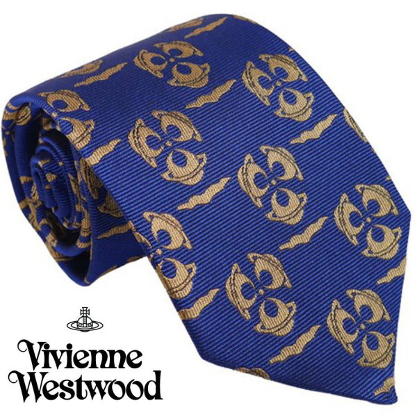 楽天市場】ヴィヴィアンウェストウッド ネクタイ ストライプ系 ブルー