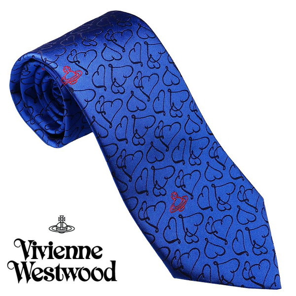 美品★ヴィヴィアンウエストウッド ネクタイ オーブ スカル ハート 赤 ネイビー 美品☆ヴィヴィアンウエストウッド ネクタイ オーブ スカル
