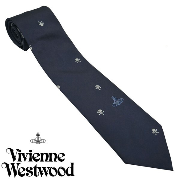 Vivienne Westwood ヴィヴィアン・ウェストウッド ネクタイ ブラック系 ドット柄 イタリー製 シルク100％ AW24 81050004-W0107-N401-BLACK