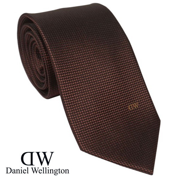 Daniel Wellington ダニエルウェリントン メンズネクタイ ブラウン系 ワンポイントロゴ DW02500001-264337｜shop GTO 店