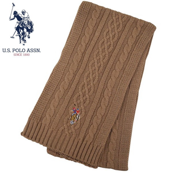 ユーエス ポロ US.POLO ASSN マフラー キャメル レディスマフラー メンズマフラー ブランドマフラー 2024AW