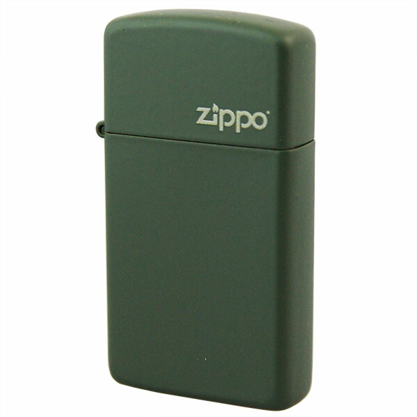 ジポー ZIPPO マットカラー カーキグリーン ロゴ入り COLLECTION 1627ZL Khaki Matte 正規代理店品 スリムタイプ ネコポス便対応品