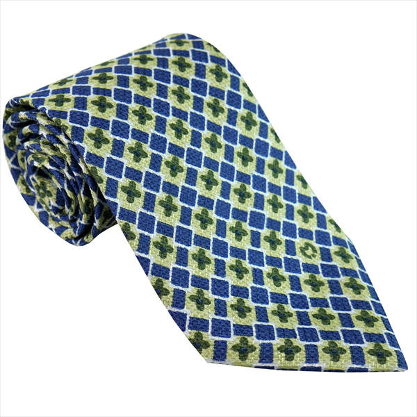 1円 mila schon【伊】/メンズ ネクタイ シルク100％ 伊製 幾何学柄ハンドメイド フォーマル ミラショーン/ピンク×ブルー/青/h513*