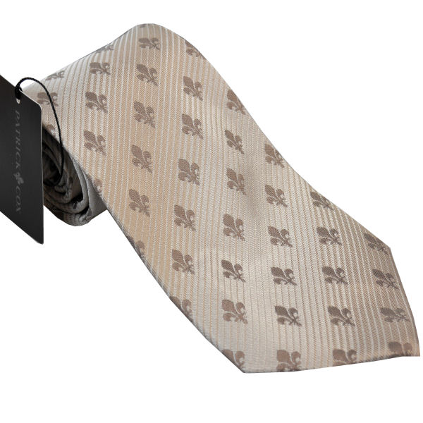 パトリック コックス 紳士ブランドネクタイ PATRICK COX necktie 剣先9,5cm レギュラータイプ pc006-beige ギフト プレゼント 贈答品