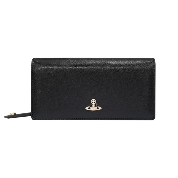 Vivienne Westwood ヴィヴィアン・ウエストウッド 長紙入れ DIAMANTE イタリー製 CLASSIC LONG WALLET 51050023-L0040 N401 BLACK/GOLD PLATING