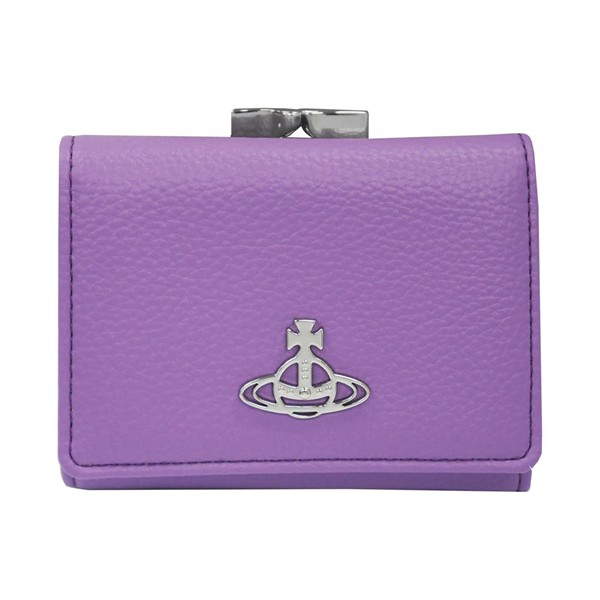 Vivienne Westwood ヴィヴィアンウエストウッド 三つ折り紙入れ 御釣りガマ口 RE-VEGAN GRAIN 51010018-S000D-PF J401  PURPLE