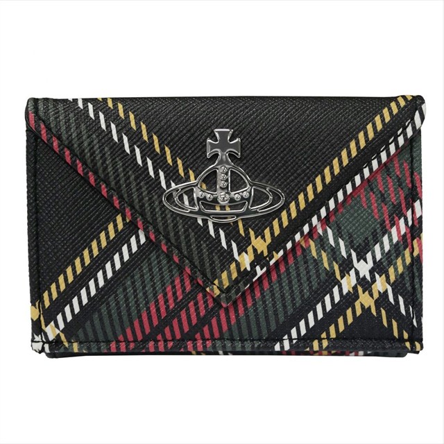 Vivienne Westwood ヴィヴィアンウエストウッド SAFFIANO PRINTED 5115002FW-S0022 三つ折り紙入れ 御釣り隙間式 ENVELOPE BILLFORDN 302 CHELSEA TARTAN