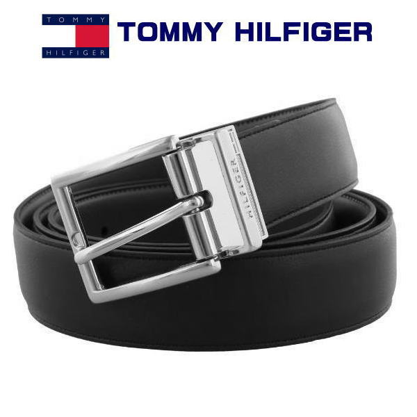 トミー・ヒルフィガー メンズ胴締め TOMMY HILFIGER リバーシブルタイプ 黒いこと タン（赤銅色） 11TL01XZ27 BLACK/TAN