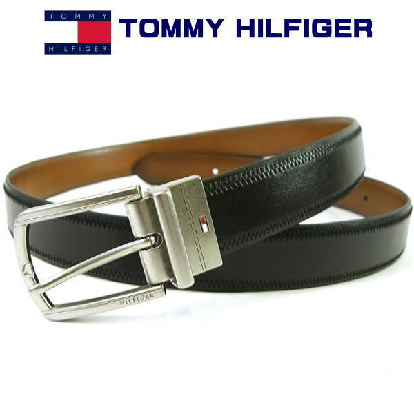 トミー・ヒルフィガー メンズ胴締め TOMMY HILFIGER リバーシブルタイプ 黒いこと タン 11TL01XZ29 BLACK/TAN