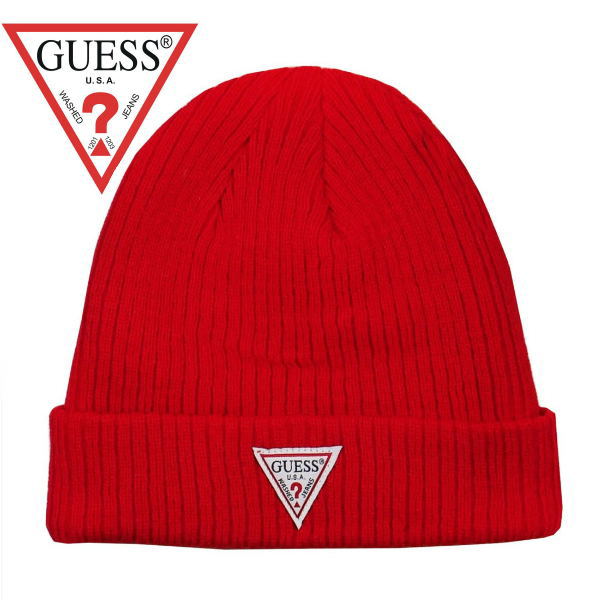 ゲス ニット帽 GUESS アクリル レッド AI4A-8858DS ギフト プレゼント クリスマス