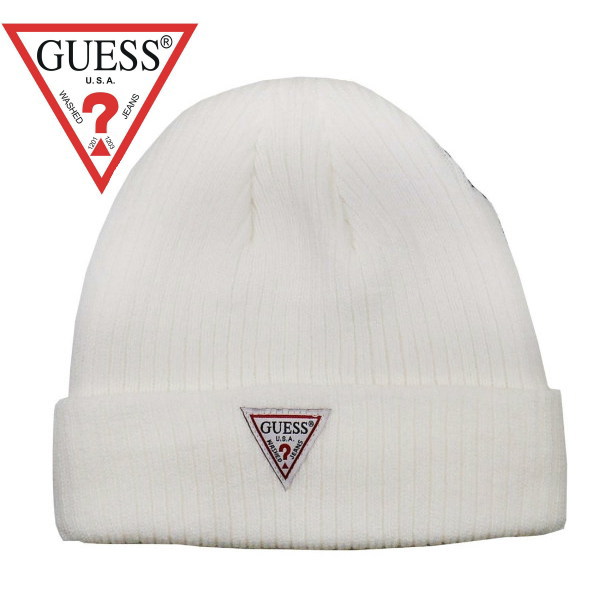 ゲス ニット帽 GUESS アクリル ホワイト AI4A-8858DS ギフト プレゼント クリスマス