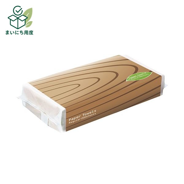 TANOSEE ペーパータオルアースカラー（レギュラー）200枚/パック 1セット（175パック） しなやかで自然な風合い｜まいにち用度／備品と消耗品 30,370円