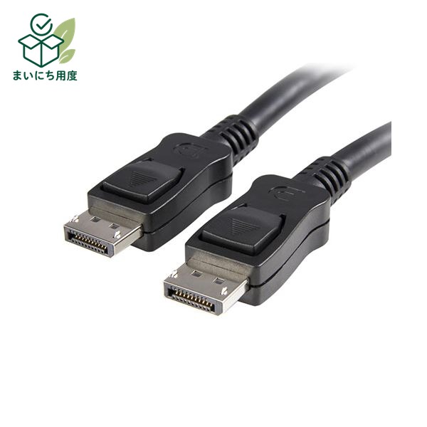 (まとめ) StarTechラッチ付きDisplayPort1.2 ディスプレイポートモニターケーブル 2m 4K オス/オス ブラック DISPL2M1本 【&times;10セット】 2k接続を実現 アルミ｜まいにち用度／備品と消耗品