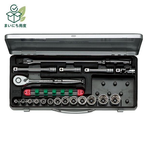 KTC 京都機械工具 12.7SQ ソケットレンチ セット 19点 (mm) TB413 ソケット レンチ 工具 ツール DIY 作業工具 そけっと れんち 道具 こうぐ どうぐ 修理 修繕 補修 スパナ｜まいにち用度／備品と消耗品
