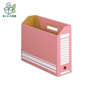 (まとめ）TANOSEE ボックスファイルA4ヨコ 背幅100mm ピンク 1セット(50冊:10冊&times;5パック)【&times;3セット】｜まいにち用度／備品と消耗品