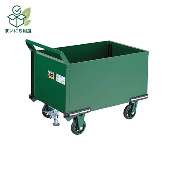TRUSCO 鋼鉄製 運搬車 900×600mm 前方トビラ LS付 OH-24PSS 1台 完成品 バラ物の運搬 鉄くずなどの保管|まいにち用度/備品と消耗品
