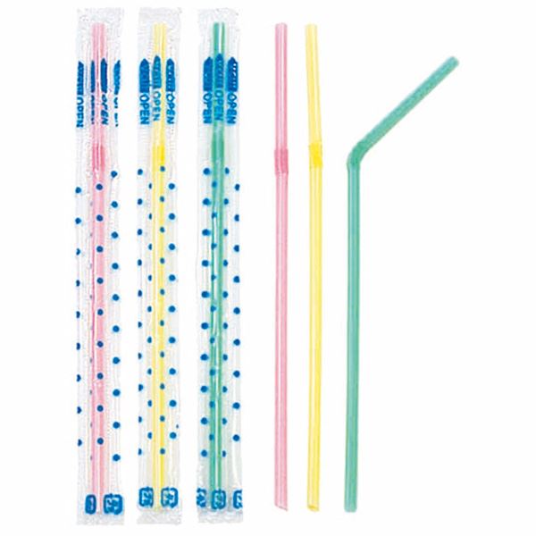 使い捨て まがるミニストロー 【50本入】 簡単オープン 個包装 透明袋入 【480個セット】 小さい缶や紙パック飲料に 曲がるストロー 個別包装 袋入り 曲がるミニストロー 飲み物 ペットボトル｜まいにち用度／備品と消耗品