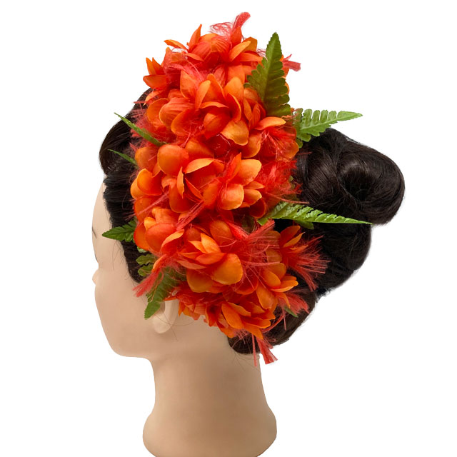 ❤️限定1点❤️ PEACH/ORANGE ❤️フラワーヘアクリップ【Lサイズ】フラ Amazon | フラダンス ヘアクリップ スパイダーリリー (オレンジ